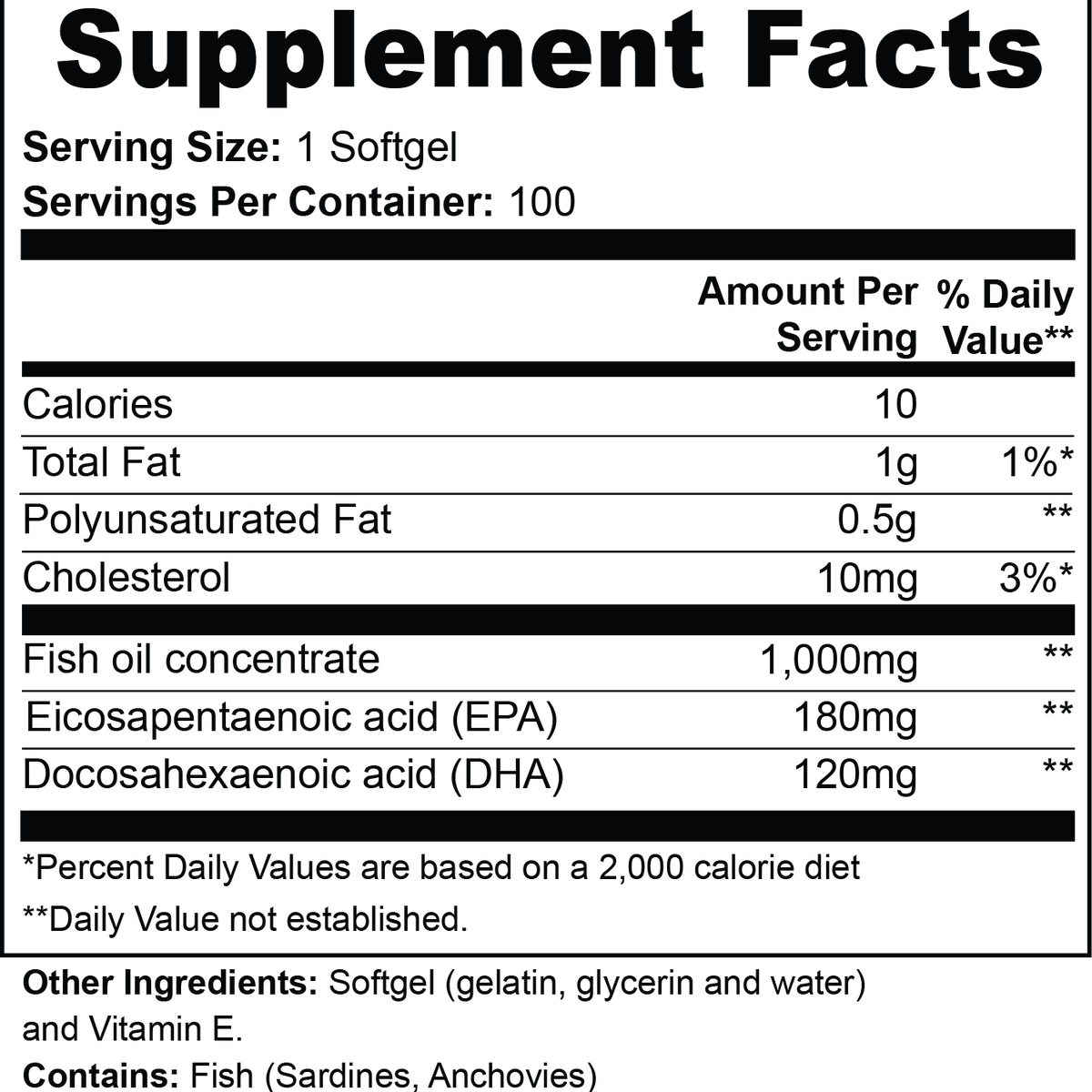 Omega-3 EPA 180mg + DHA 120mg