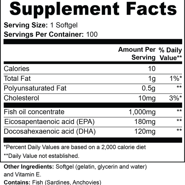 Omega-3 EPA 180mg + DHA 120mg